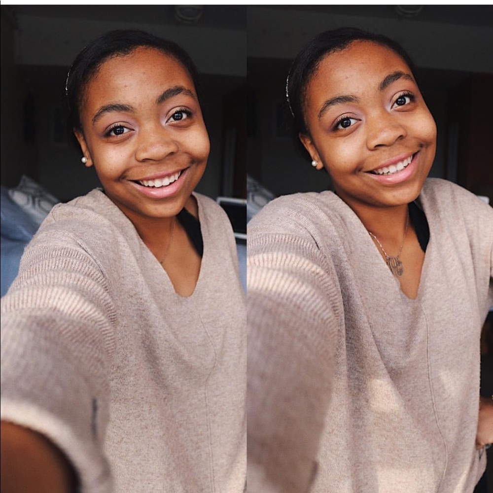 Tan v-neck sweater